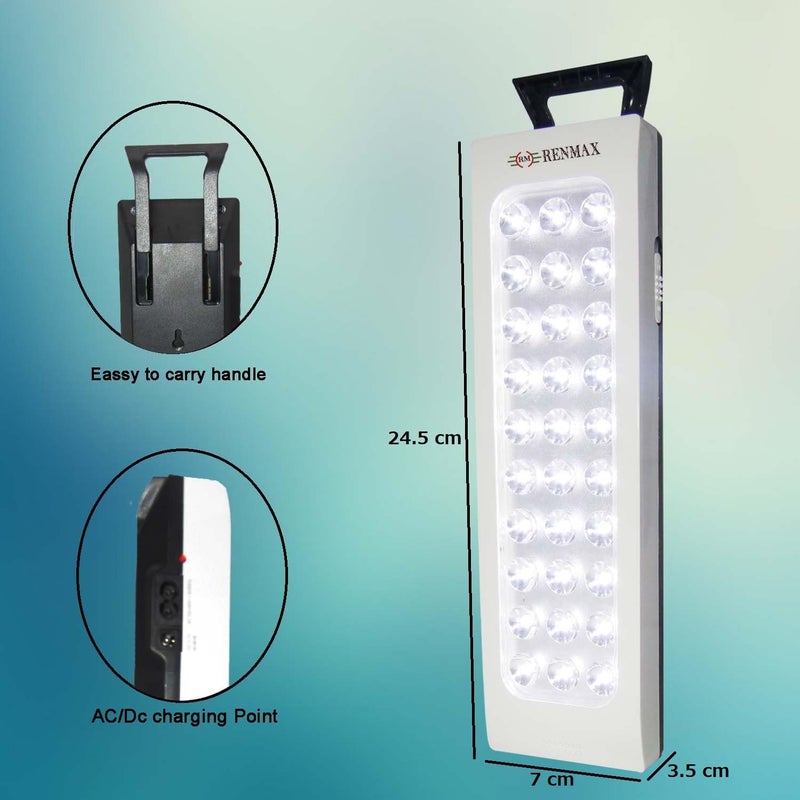RENMAX RENMAX Rechargeable LED Emergency Light for Home Portable Bright ACDC Charging ABS Plastic 1Pc 30 SMD Portable Hand Lamp  - Image 2
