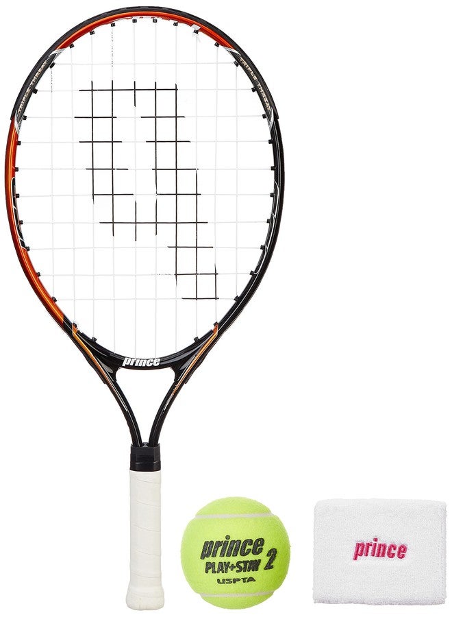 Prince Tour 21 tennis racket with Stage 2 orange tennis ball 1 doz and Prince Pro Player Socks - Image 2