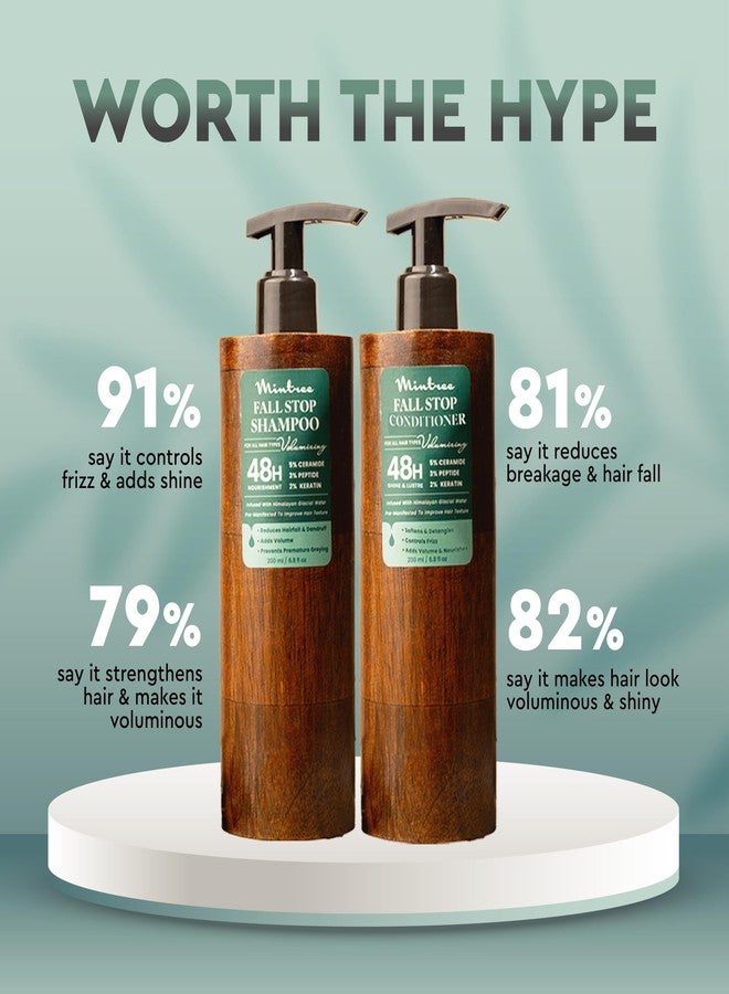 Mintree Volumizing Anti Hair Fall Stop Shampoo & Conditioner Combo | Organic & Vegan Hair Care with Ceramides, Antioxidants & Botanicals | Controls Hair Fall, Adds Volume & Nourishes | 200ml+200ml - Image 5