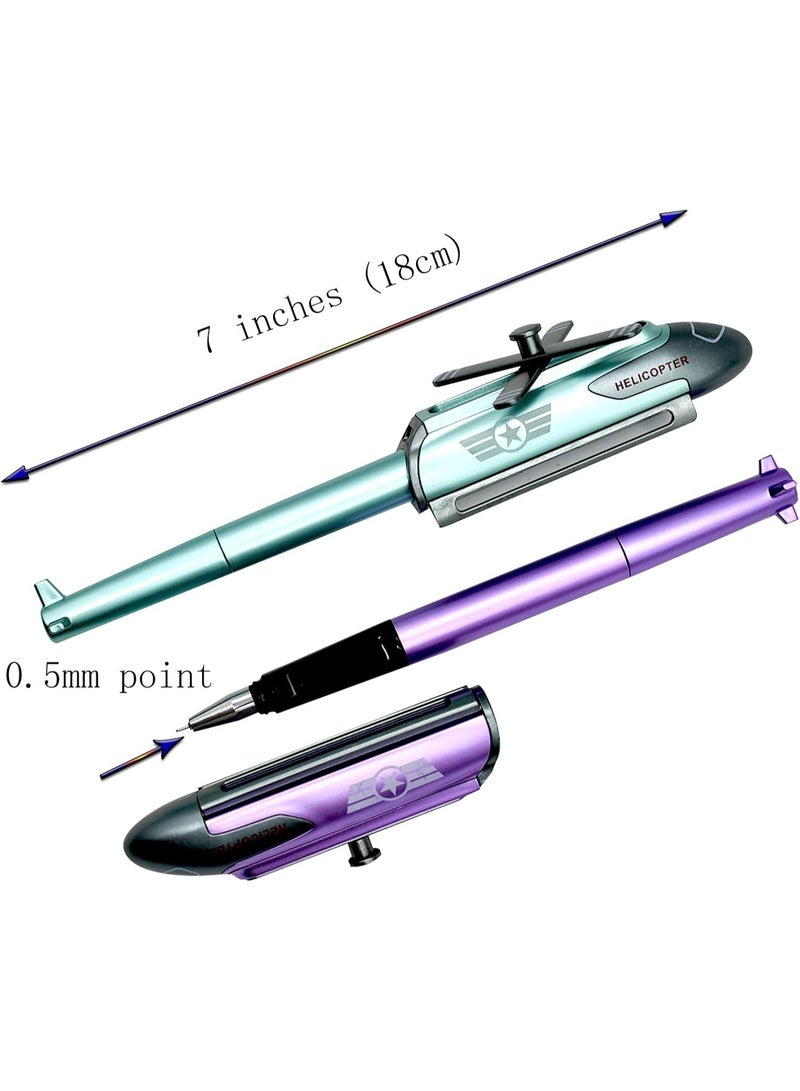 Aspire Helicopter design Blue Pen With Lights , Set of 5 for kids age 5+ - Image 3