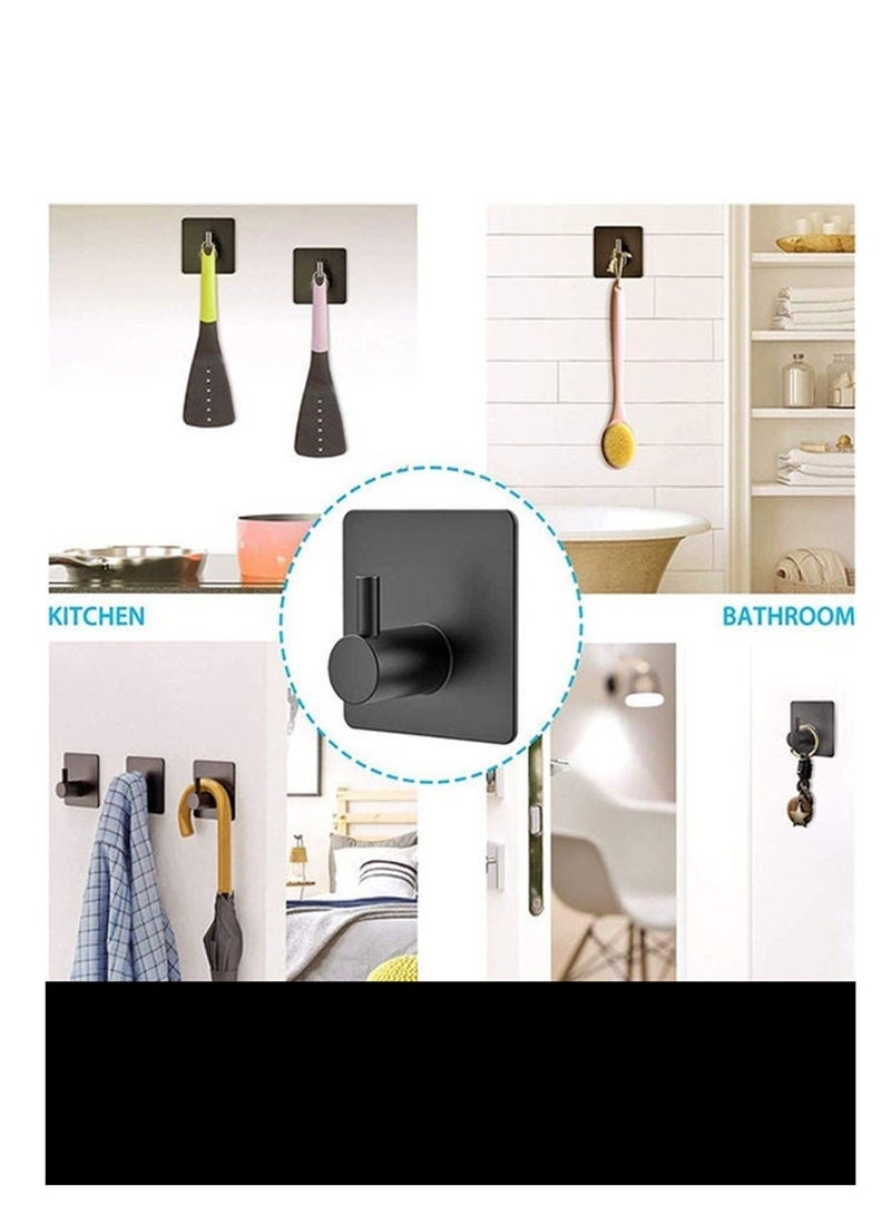 2 Pcs Perforation-Free 304 Stainless Steel Hook Single Hook Bathroom Kitchen Single Wall Hook Glue Hook Black - Image 4
