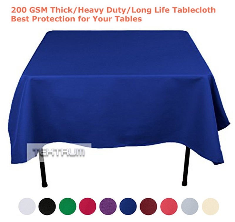 Tektrum 70 X 70 INCH 70""X70"" Square Polyester Tablecloth - Thick/Heavy Duty/Durable Fabric (Blue) - Image 4