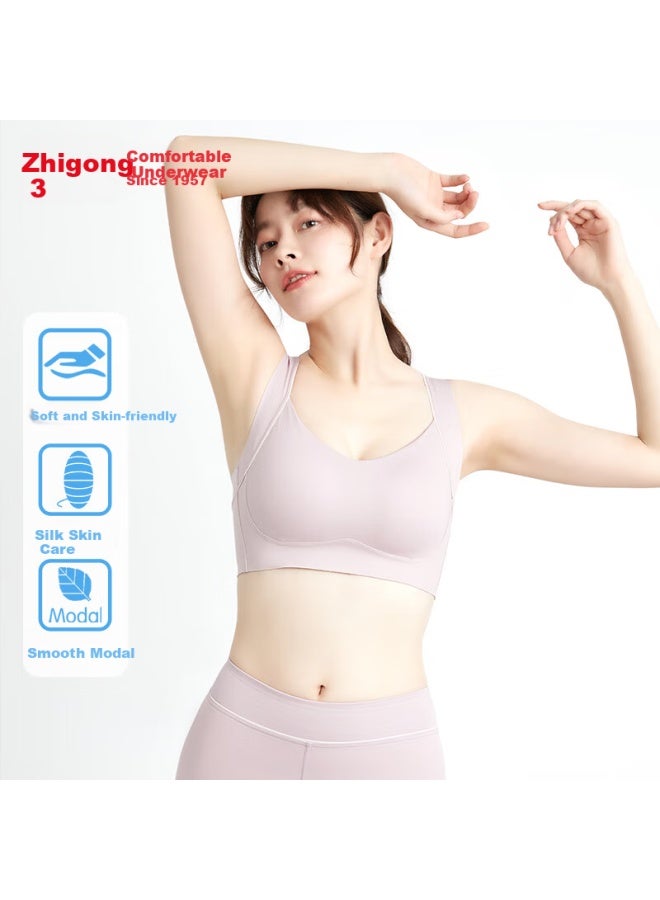 Hongdou Baby Cotton Wireless High Elasticity Non-restrictive Silk Yoga Light Sports Full Cup Bra