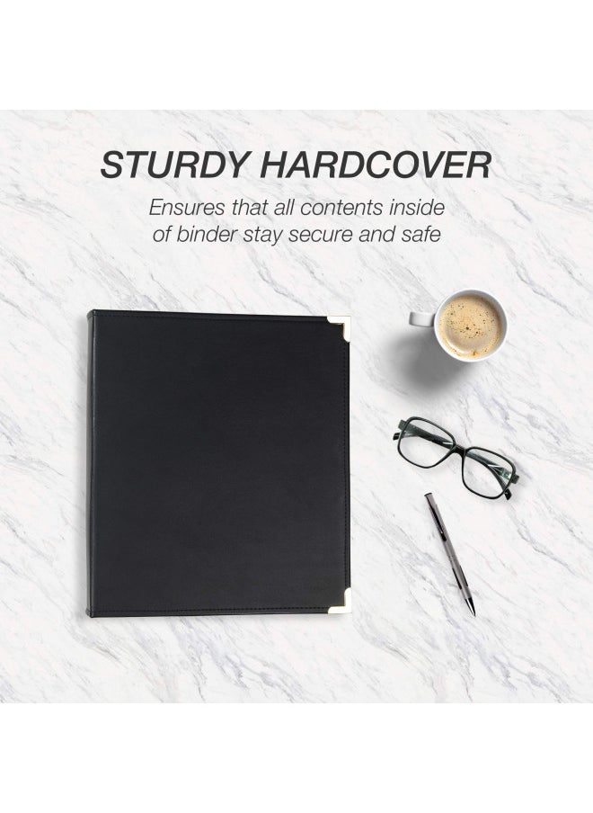 Samsill Samsill Classic Collection Executive Presentation 3 Ring Binder/Portfolio Binder, 1.5 Inch Binder, Brass Round Ring (Holds 325 Sheets), Black  - Image 4
