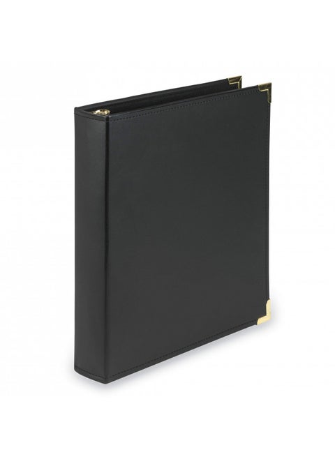 Samsill Classic Collection Executive Presentation 3 Ring Binder/Portfolio Binder, 1.5 Inch Binder, Brass Round Ring (Holds 325 Sheets), Black