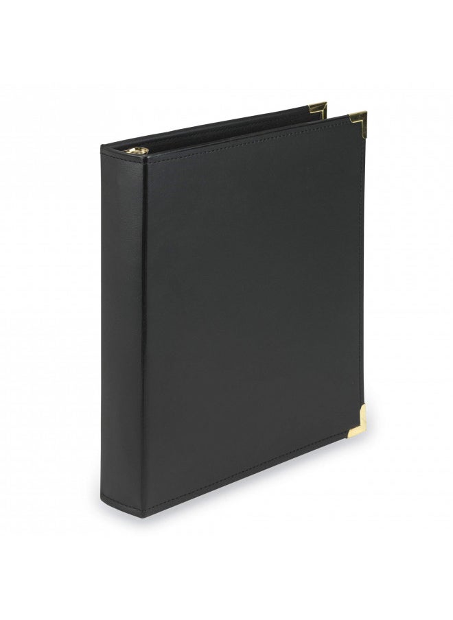 Samsill Samsill Classic Collection Executive Presentation 3 Ring Binder/Portfolio Binder, 1.5 Inch Binder, Brass Round Ring (Holds 325 Sheets), Black  - Image 1