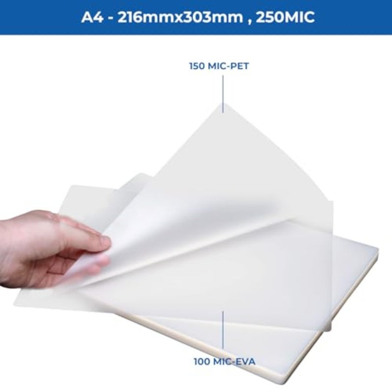 Premium Laminating Pouches A4 216 × 303 mm 250 MIC Box of 100 Clear Thermal Laminating Sheets for Office, School and Home Use - Image 4
