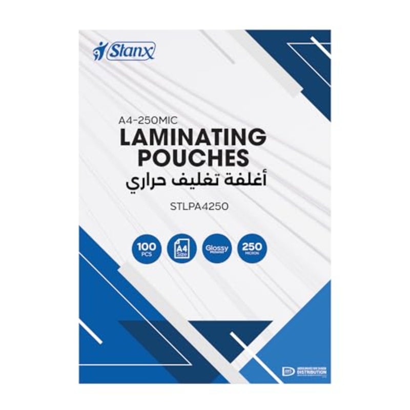Premium Laminating Pouches A4 216 × 303 mm 250 MIC Box of 100 Clear Thermal Laminating Sheets for Office, School and Home Use - Image 1
