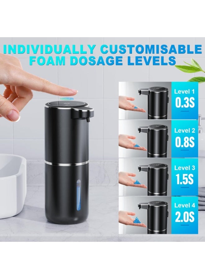 Bukela Automatic Soap Dispenser, 380 ml, Electric Wall Mounting, Non-Contact Automatic Soap Dispenser, USB Rechargeable with Infrared Motion Sensor for Bathroom, Kitchen, Office, Black - Image 3