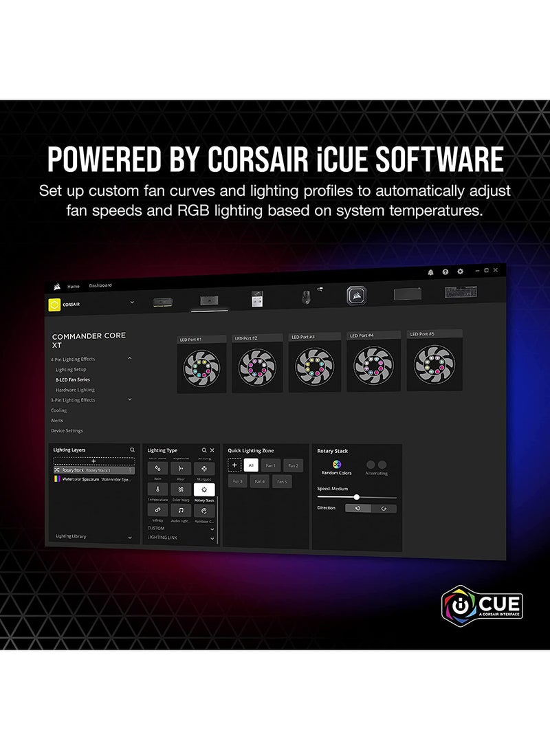 كورسير iCUE COMMANDER CORE XT، سرعة مروحة رقمية وإضاءة RGB - Image 5