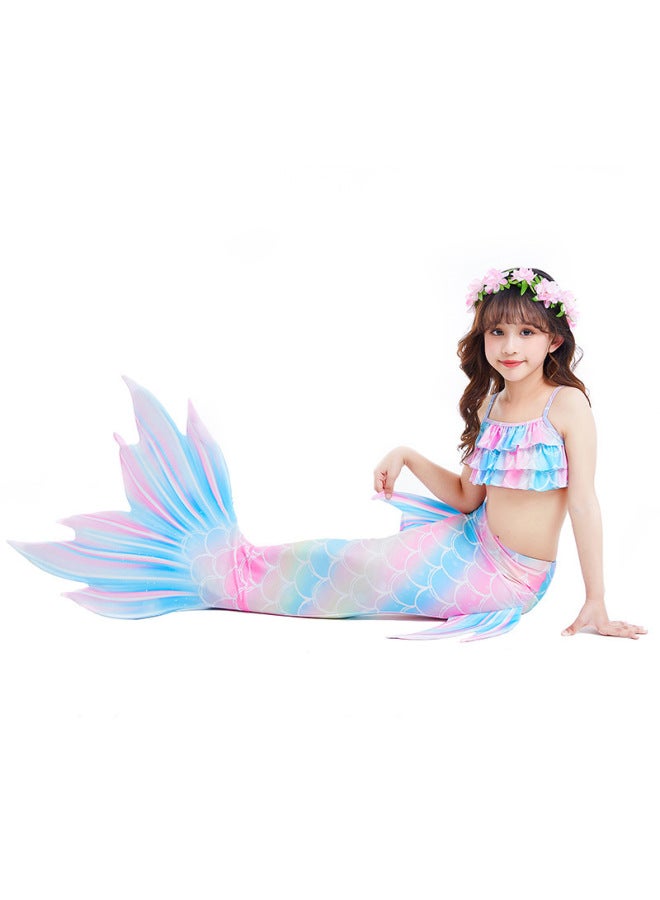 Mermaid Costume Dress - Girls Mermaid Fishtail Costume Dress - Dh22 purple blue, 120 - Princess Dress Up, Halloween Cosplay, Fancy Party Wear, Birthday Costume, Fantasy Outfit Swimsuit - Image 4