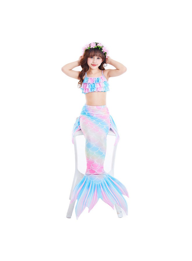 Mermaid Costume Dress - Girls Mermaid Fishtail Costume Dress - Dh22 purple blue, 120 - Princess Dress Up, Halloween Cosplay, Fancy Party Wear, Birthday Costume, Fantasy Outfit Swimsuit - Image 3