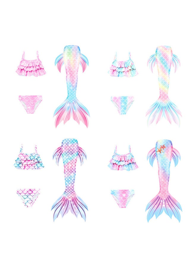 Mermaid Costume Dress - Girls Mermaid Fishtail Costume Dress - Dh22 purple blue, 120 - Princess Dress Up, Halloween Cosplay, Fancy Party Wear, Birthday Costume, Fantasy Outfit Swimsuit - Image 2