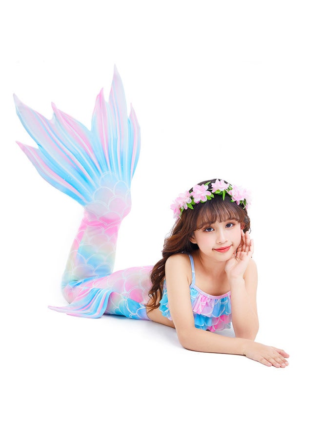 Mermaid Costume Dress - Girls Mermaid Fishtail Costume Dress - Dh22 purple blue, 120 - Princess Dress Up, Halloween Cosplay, Fancy Party Wear, Birthday Costume, Fantasy Outfit Swimsuit - Image 5