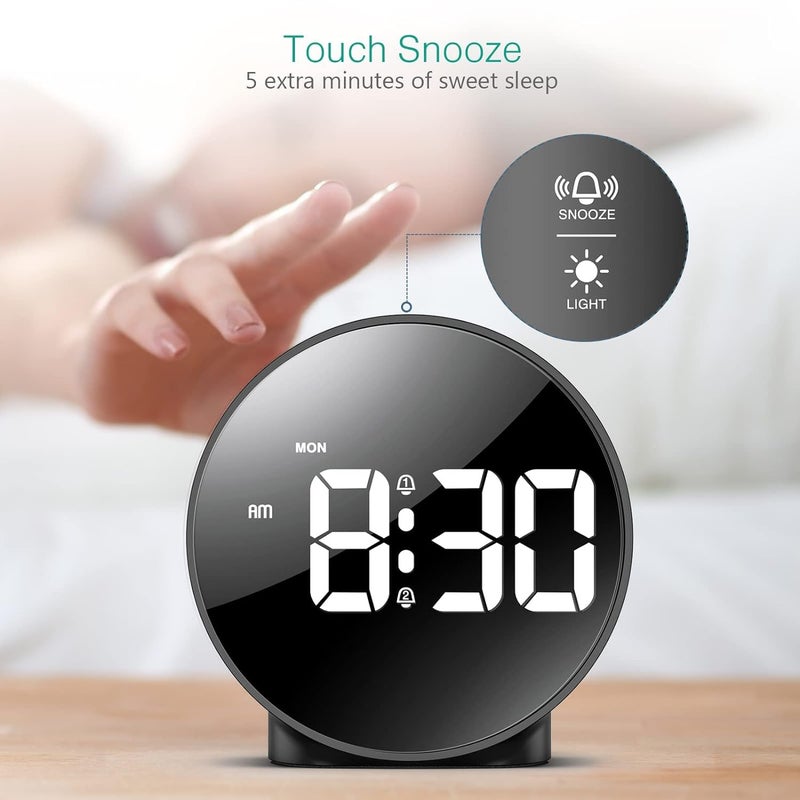 Meneflix Digital Alarm Clock Table Clock for Students Home Office Corporate Small Electronic Clock with 2 Alarms Snooze Dimmable Alarm Days Set 1224H Display BatteryAdapter not Included - Image 3
