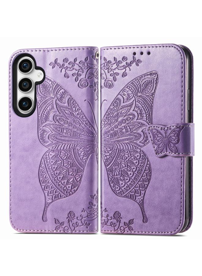 اس-توب جراب لهاتف Samsung Galaxy A25 5G جراب هاتف جلدي منقوش عليه زهور الحب على شكل فراشة - Image 2