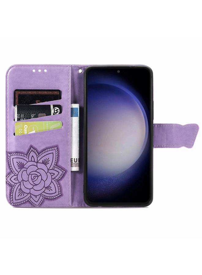 اس-توب جراب لهاتف Samsung Galaxy A25 5G جراب هاتف جلدي منقوش عليه زهور الحب على شكل فراشة - Image 3