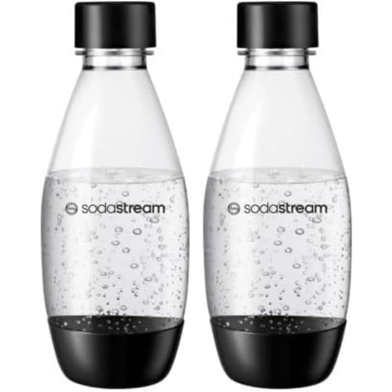 SodaStream زجاجات مياه قابلة لإعادة الاستخدام بسعة 05 لتر من SodaStream - عبوة من 2 لصانعي المياه الغازية Spirit Terra Art وSource لمذاقات SodaStream 2x 05 لتر مياه سوداء