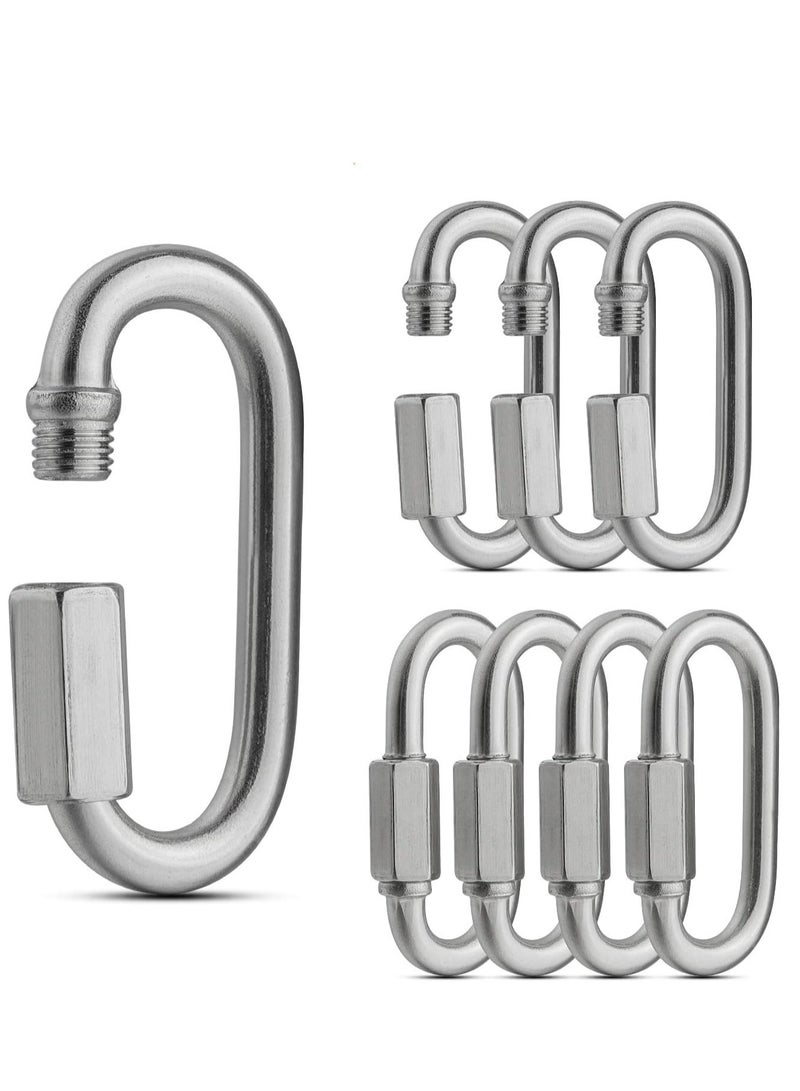 Oasisgalore 8 Pack Quick Connect Ring Carabiner Clips Heavy Duty Tow Chain Quick Links for Trailer, Swing, Camping  - Image 1