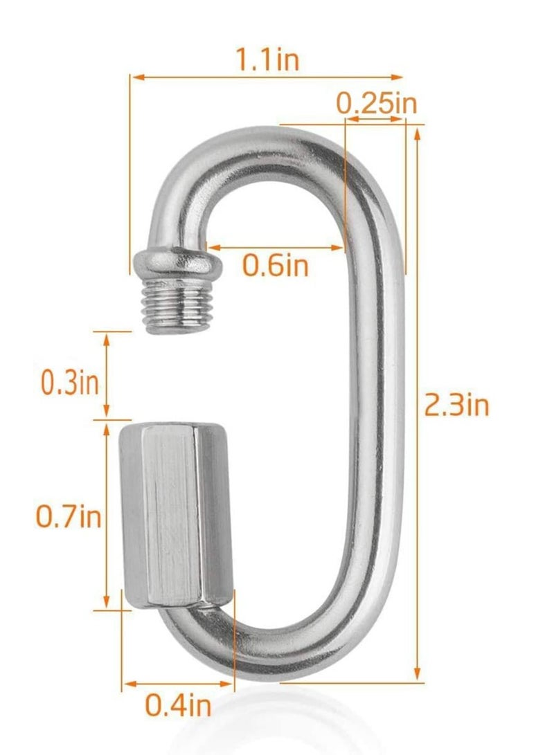 Oasisgalore 8 Pack Quick Connect Ring Carabiner Clips Heavy Duty Tow Chain Quick Links for Trailer, Swing, Camping  - Image 2