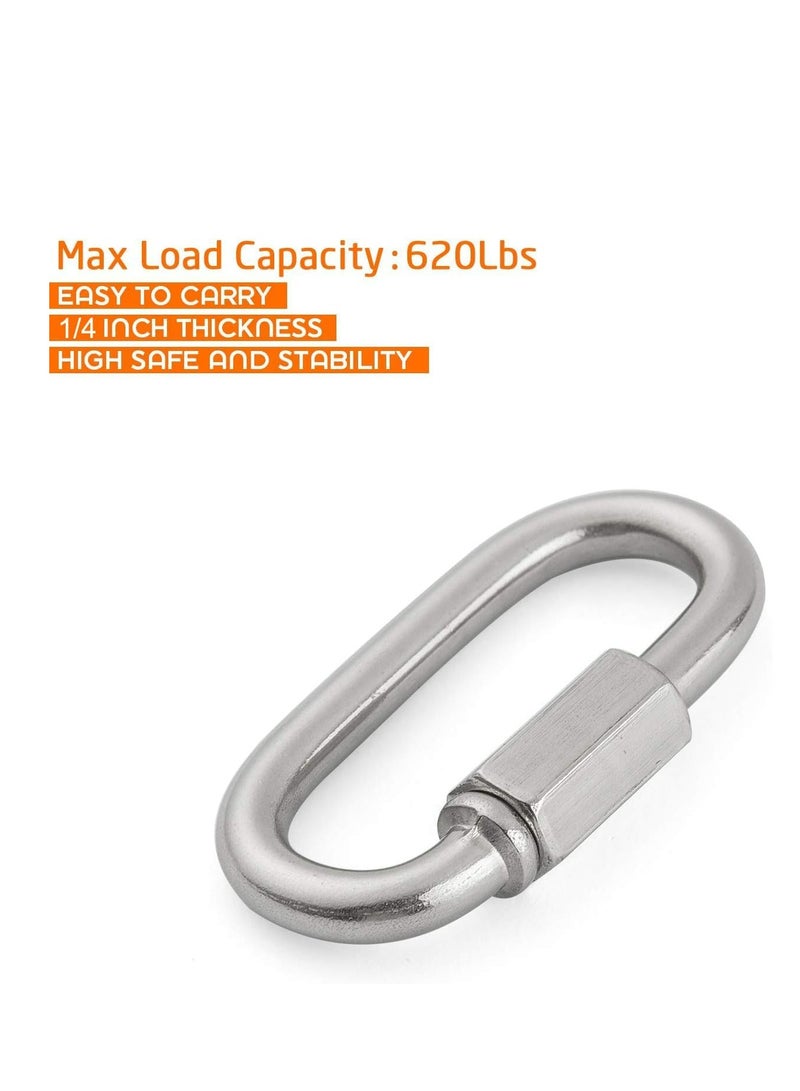 Oasisgalore 8 Pack Quick Connect Ring Carabiner Clips Heavy Duty Tow Chain Quick Links for Trailer, Swing, Camping  - Image 3