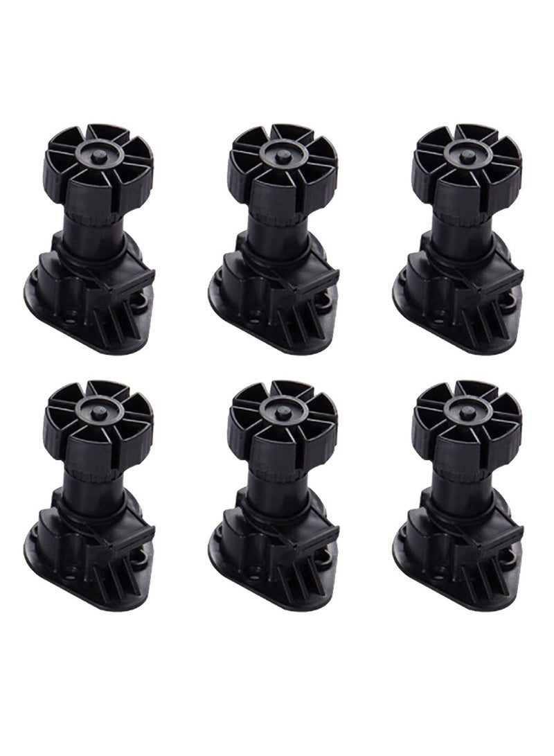 Cabinet Foot Plastic Height Furniture Cupboard Leg Adjustable Feet for Kitchen Bathroom Cabinet 80-120mm (6 Pcs) - Image 1