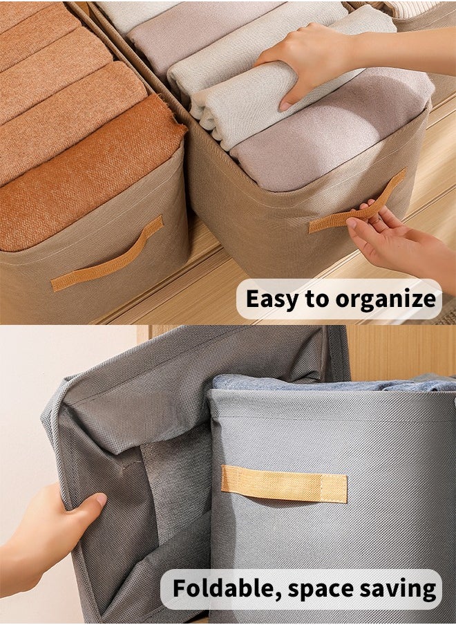Cedarwave 3 PCS Organizer Storage for Clothes, Storage Organizer, Closet Organizer, Stackable Drawer Closet Organizer with Handles for Clothes, Storage Box Storage Bags Wardrobe Folded Canvas Storage Box  - Image 2