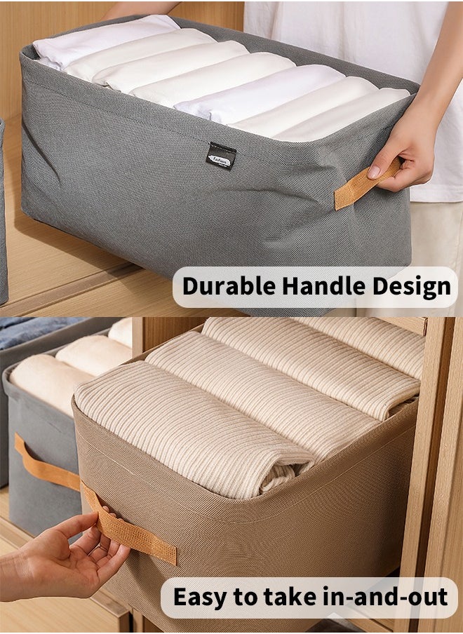 Cedarwave 3 PCS Organizer Storage for Clothes, Storage Organizer, Closet Organizer, Stackable Drawer Closet Organizer with Handles for Clothes, Storage Box Storage Bags Wardrobe Folded Canvas Storage Box  - Image 3