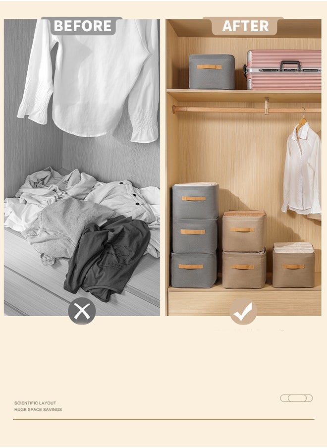 Cedarwave 3 PCS Organizer Storage for Clothes, Storage Organizer, Closet Organizer, Stackable Drawer Closet Organizer with Handles for Clothes, Storage Box Storage Bags Wardrobe Folded Canvas Storage Box  - Image 5