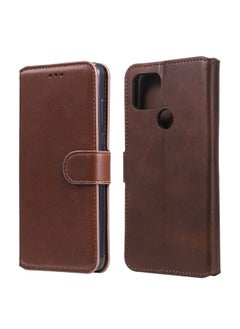 HuHa Case Cover For For Google Pixel 5 XL / Pixel 4a 5G Classic Calf Texture PU + TPU Horizontal Flip Leather Case, with Holder & Card Slots & Wallet(Brown) 