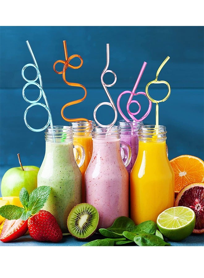 6 Pcs شراب الحفلة الملون القش الإبداعي مجموعة قشور الشرب لزخرفة طاولة الحفلة عيد الميلاد زخرفة أدوات المائدة، مخفوق الحليب، قشور ورق متعددة الأغراض للدرجة الغذائية - Image 3