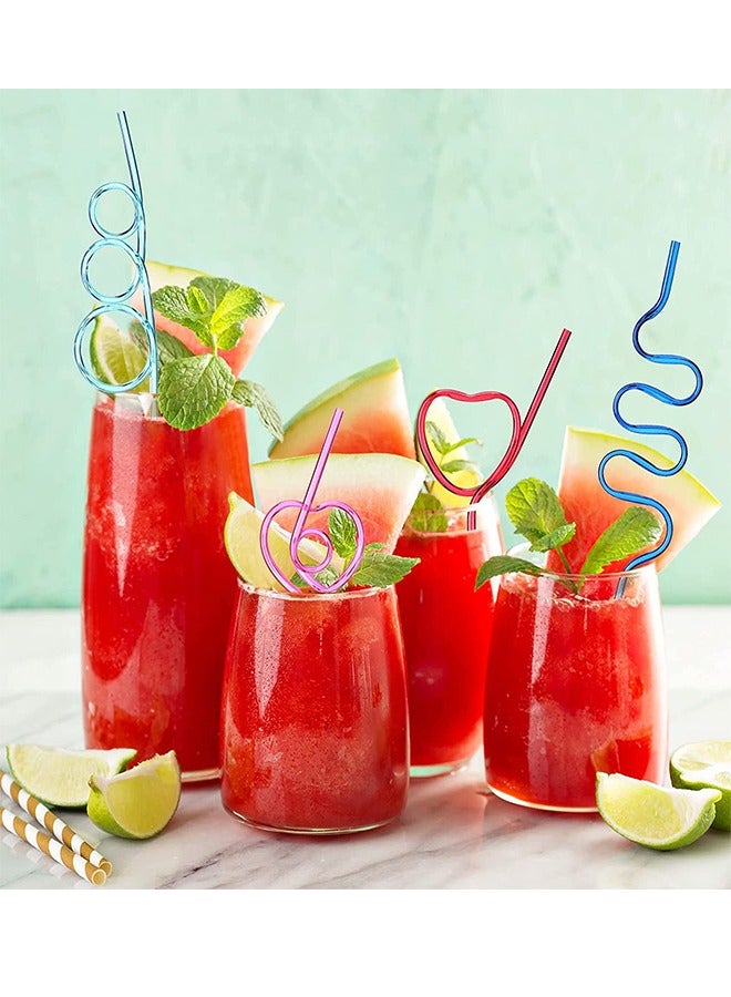 6 Pcs شراب الحفلة الملون القش الإبداعي مجموعة قشور الشرب لزخرفة طاولة الحفلة عيد الميلاد زخرفة أدوات المائدة، مخفوق الحليب، قشور ورق متعددة الأغراض للدرجة الغذائية - Image 2