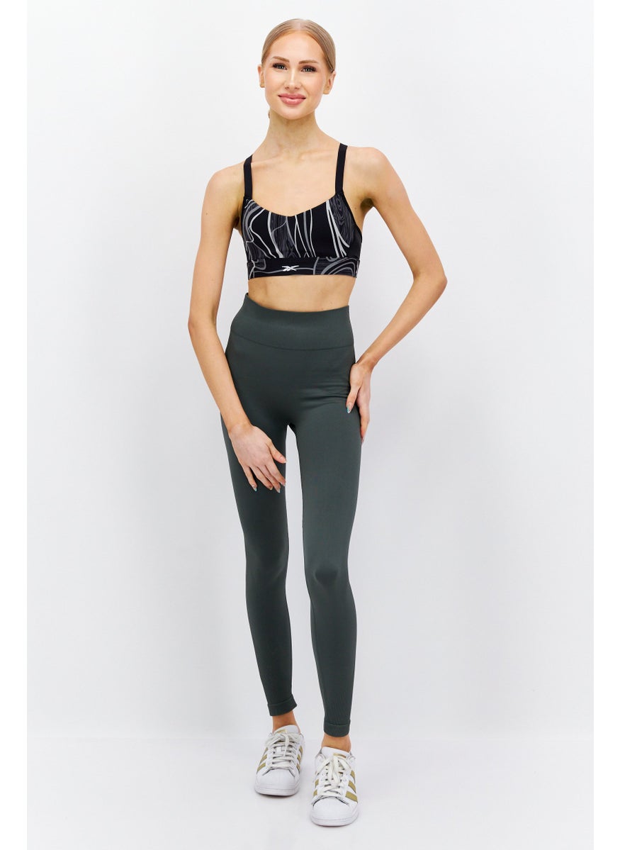Reebok Women Printed Padded Sport Bra, Black  - Image 3
