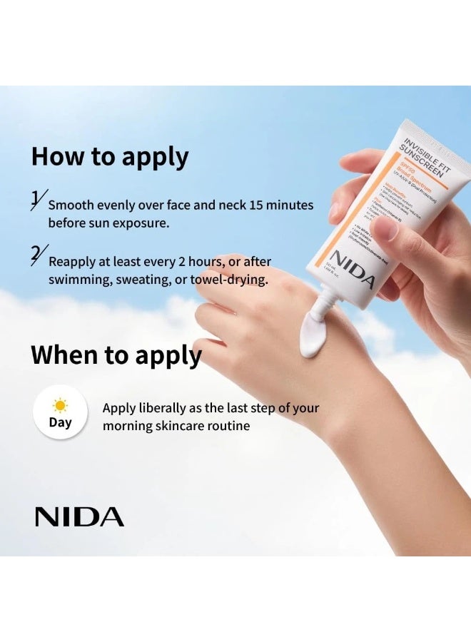 نيدا واقي الشمس NIDA Invisible Fit | حماية مزدوجة واسعة النطاق (SPF 50) من الأشعة فوق البنفسجية (UVA/UVB)... - Image 5
