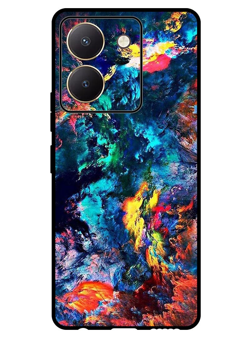 Theodor Protective Case Anti Scratch Shock Proof Bumper Cover For Vivo Y27s Water Colour - Image 1