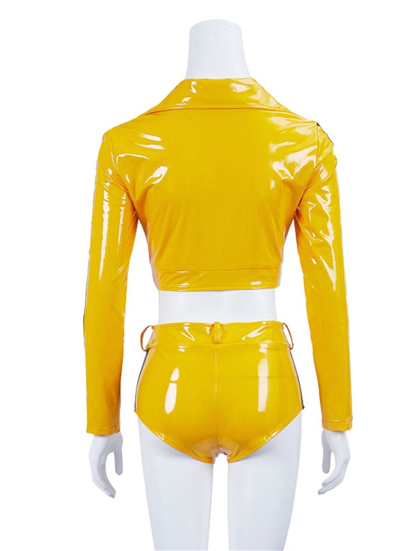 Kill Bill cos The Bride short-sleeved shorts two-piece cosplay costume - Image 4