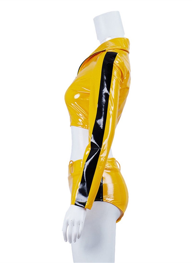 Kill Bill cos The Bride short-sleeved shorts two-piece cosplay costume - Image 3