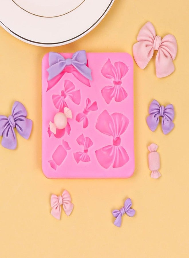 Arvintas 2PCS Bow Chocolate Mold Bow Fondant Mini Mold Silicone Cake Pop Molds Bow Cookie Cutter for Birthday Party Cupcake Topper Wedding Candy Chocolate DIY Cake Decorating Mold - Image 4