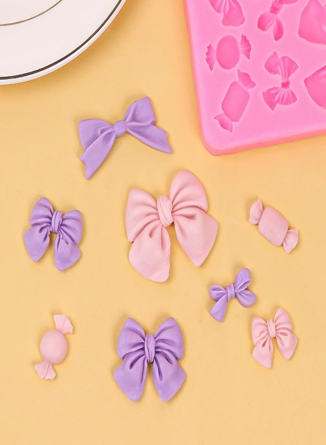 Arvintas 2PCS Bow Chocolate Mold Bow Fondant Mini Mold Silicone Cake Pop Molds Bow Cookie Cutter for Birthday Party Cupcake Topper Wedding Candy Chocolate DIY Cake Decorating Mold - Image 5