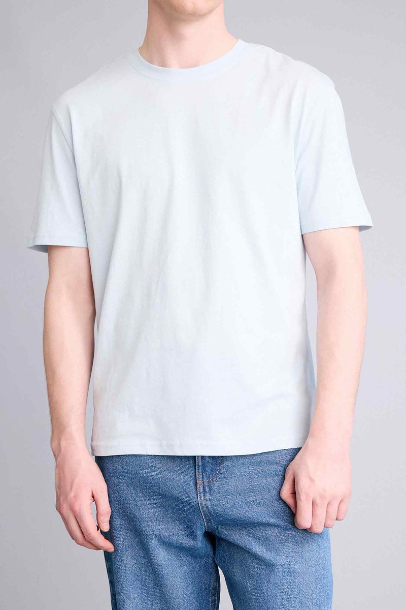 DeFacto Blue Man Regular Fit Crew Neck 100% Cotton Short Sleeve T-Shirt Casual - Image 4