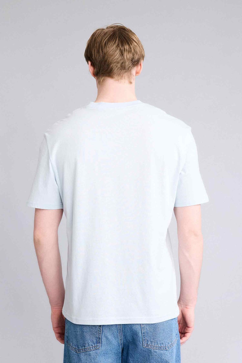 DeFacto Blue Man Regular Fit Crew Neck 100% Cotton Short Sleeve T-Shirt Casual - Image 5