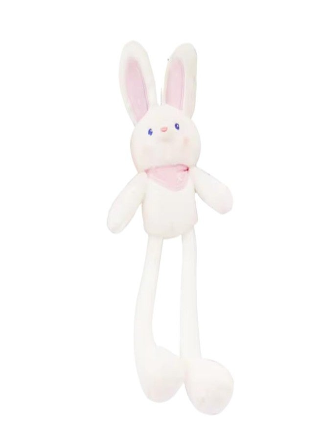 TechMax Solution Cute White Stretch Ear Bunny Plush - Image 1