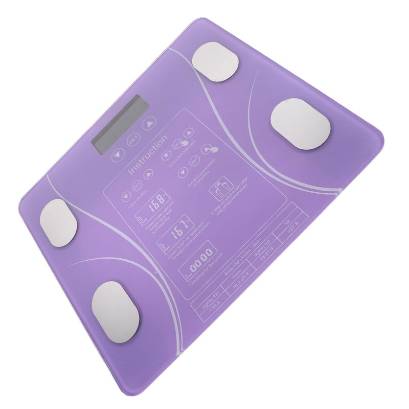 Purple Electronic Weight Scale LED Display Safe Material No Battery Needed - Image 2