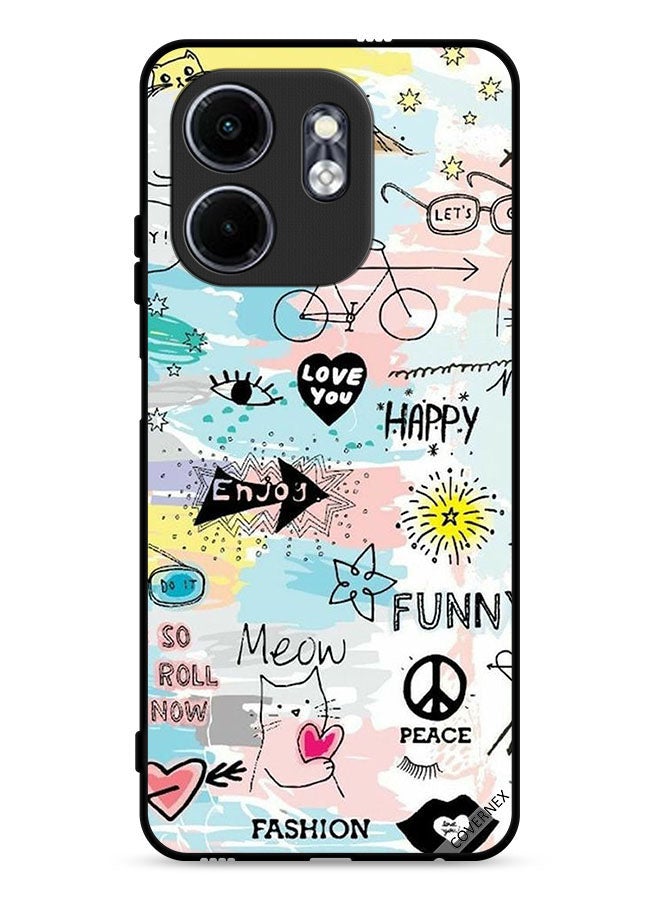 Covernex Infinix Smart 9 4G Protective Case Cover Doodle Meow Enjoy - Image 1