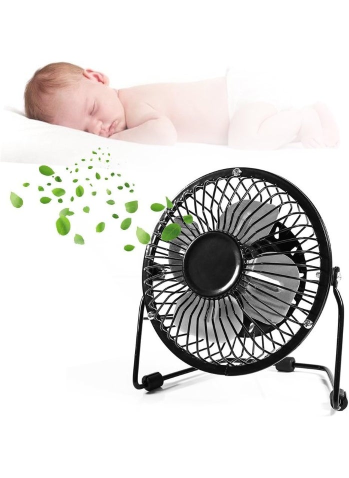 Generic 10cm USB Desktop Cooling Fan – Tilt Adjustable, Metal Body with Aluminum Blades, 5.0W  - Image 3