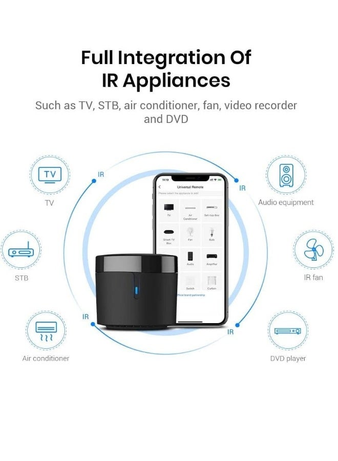 Broadlink RM4mini Smart Remote Hub with Sensor Cable -WiFi IR Blaster for TV Remote, Smart AC Controller, Works with Alexa/Google Home/IFTTT - Image 2