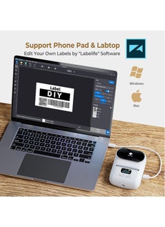 phomemo M110 Label Maker Machine with 50mm Print Width, Portable Bluetooth Thermal Label Printer, Barcode Printer for Clothing, Jewelry, Retail, Mailing, Compatible with Android IOS System (White)  - Image 5