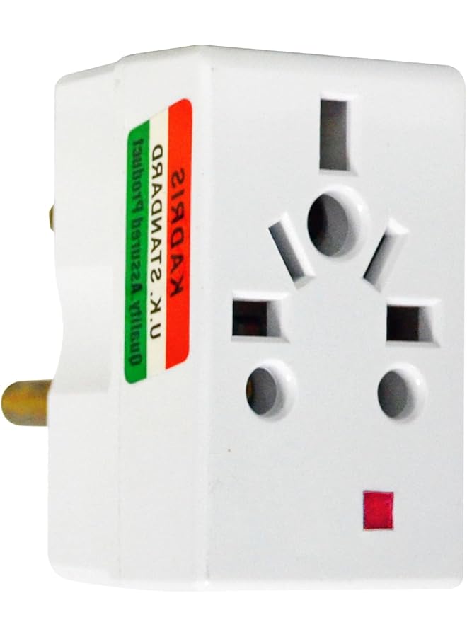 KADRIS Kadris MU-1075 13A Universal Travel Plug Adapter, White  - Image 1