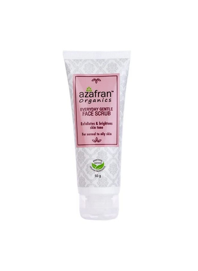 Azafran Organic Gentle Face Scrub For Daily Use | Remove Blackheads, Dead Skin | Exfoliates Gently with Jojoba Beads, Coconut Shell Powder and AHAs, 100g - Image 1