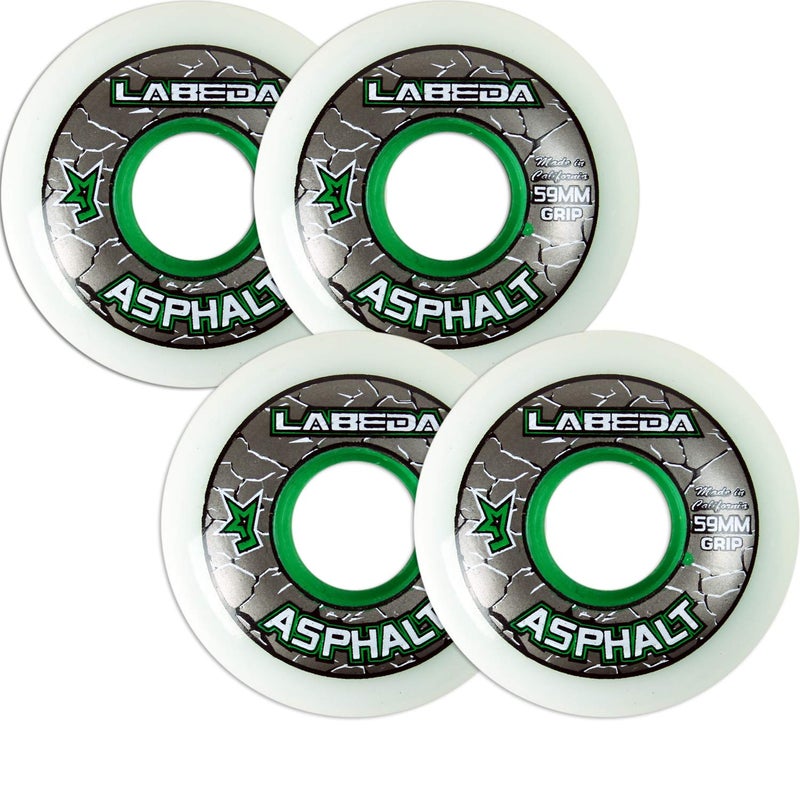 Labeda Asphalt Outdoor Inline Roller Hockey Wheels 59mm White 83A Outdoor 4Pack